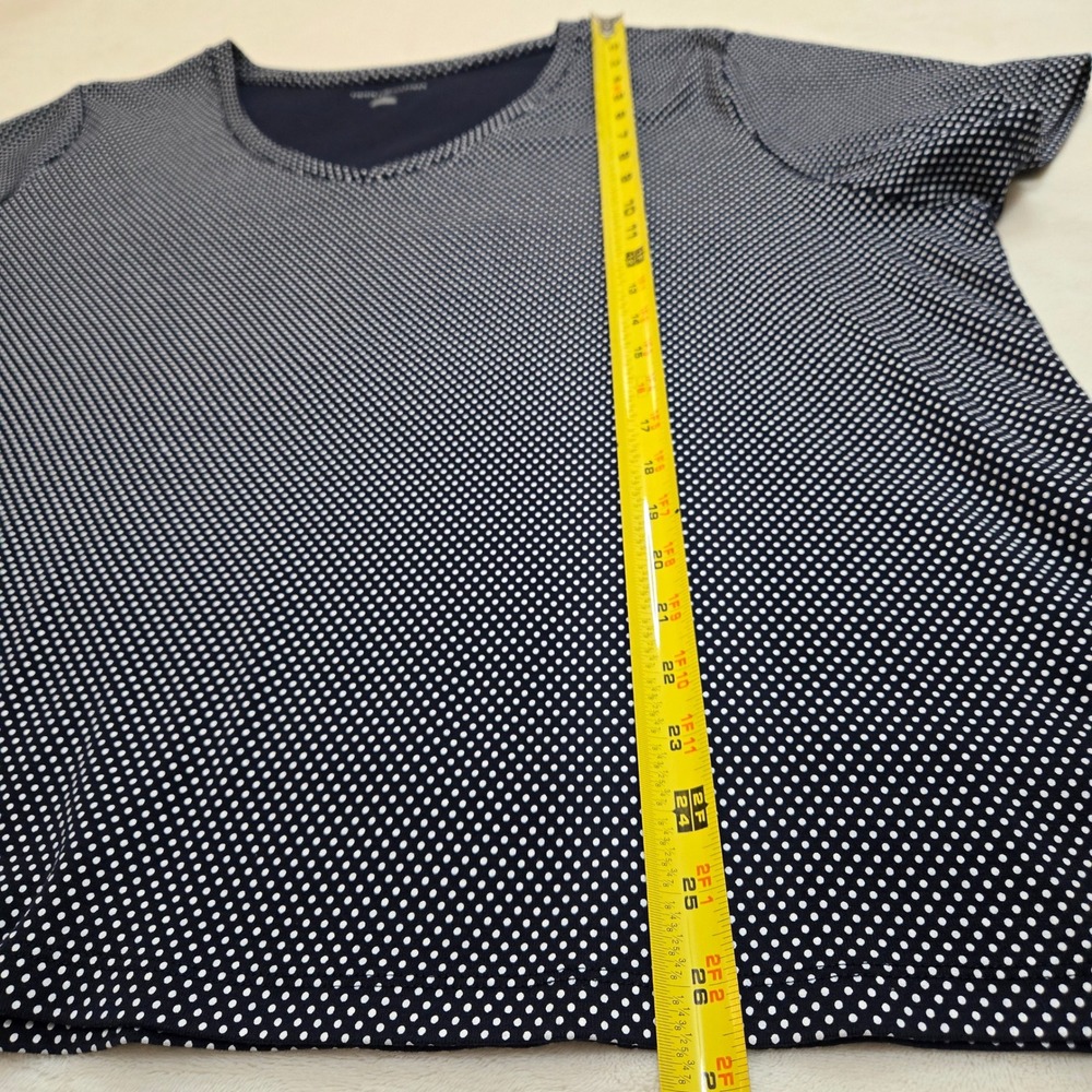 Tommy Hilfiger Womens 3X Navy Blue White Polka Dot V-Neck Cotton T-Shirt Logo - Picture 6 of 9